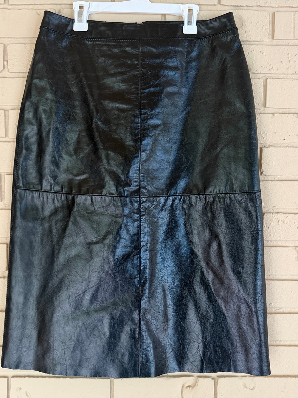 Vintage Y2K GAP 100% Leather Skirt Black Midi Pencil Women’s 6 Going Out City